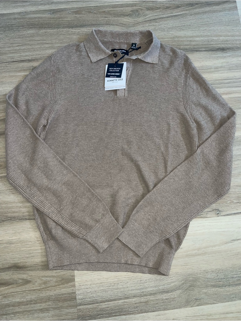 NWT Kenneth Cole Heritage Collection Wool Blend Polo Sweater - Men's M